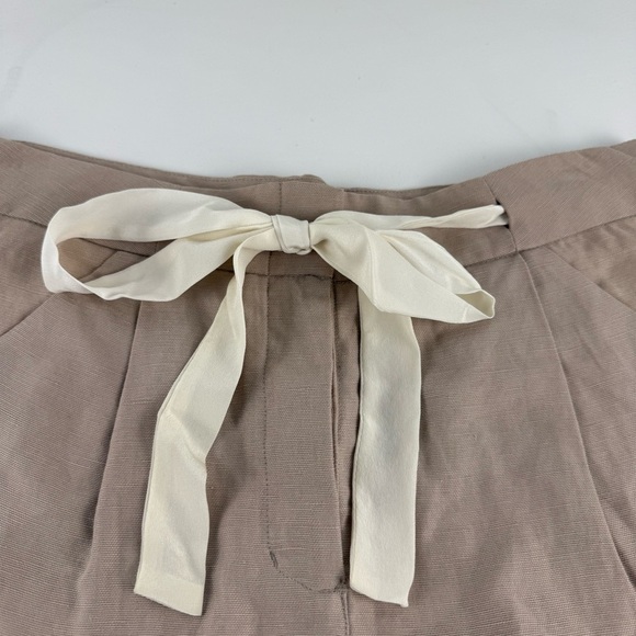 NWT Wilfred Allegra Tan Shorts with Cream Tie - Picture 4 of 8